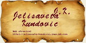 Jelisaveta Kundović vizit kartica